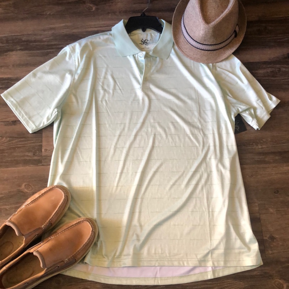 R & R Casuals Light Green Polo Style Shirt size XL